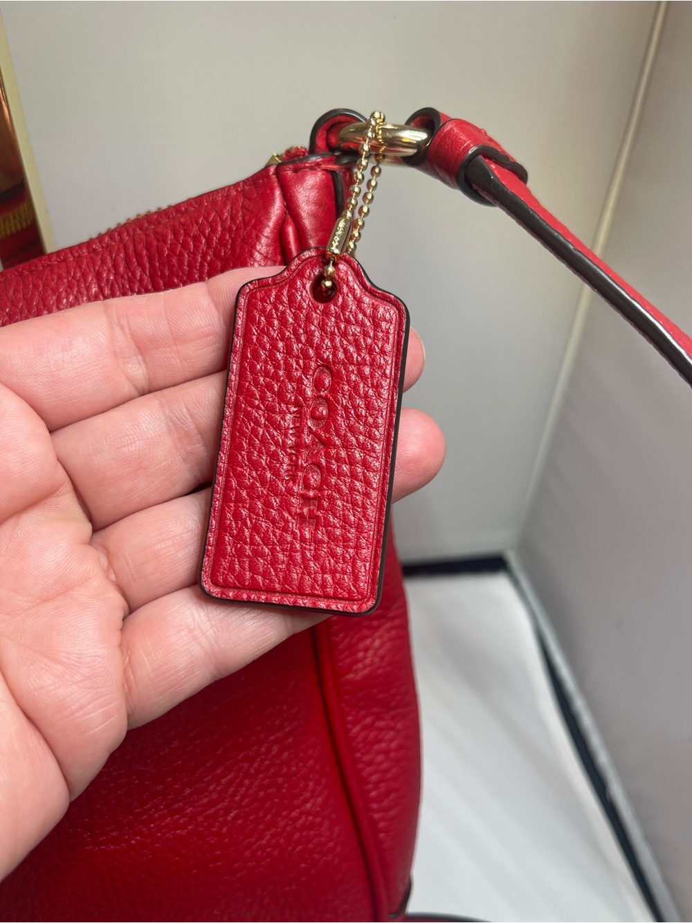 Coach Ellie File Bag in Red Pebbled Leather (C1648) - Picture 3 of 9